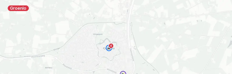 Kaart van Motorrijder omgekomen bij ongeluk N319 Groenlo