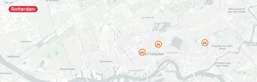 Kaart van Brandweer ingezet voor brand Montessoriweg Rotterdam