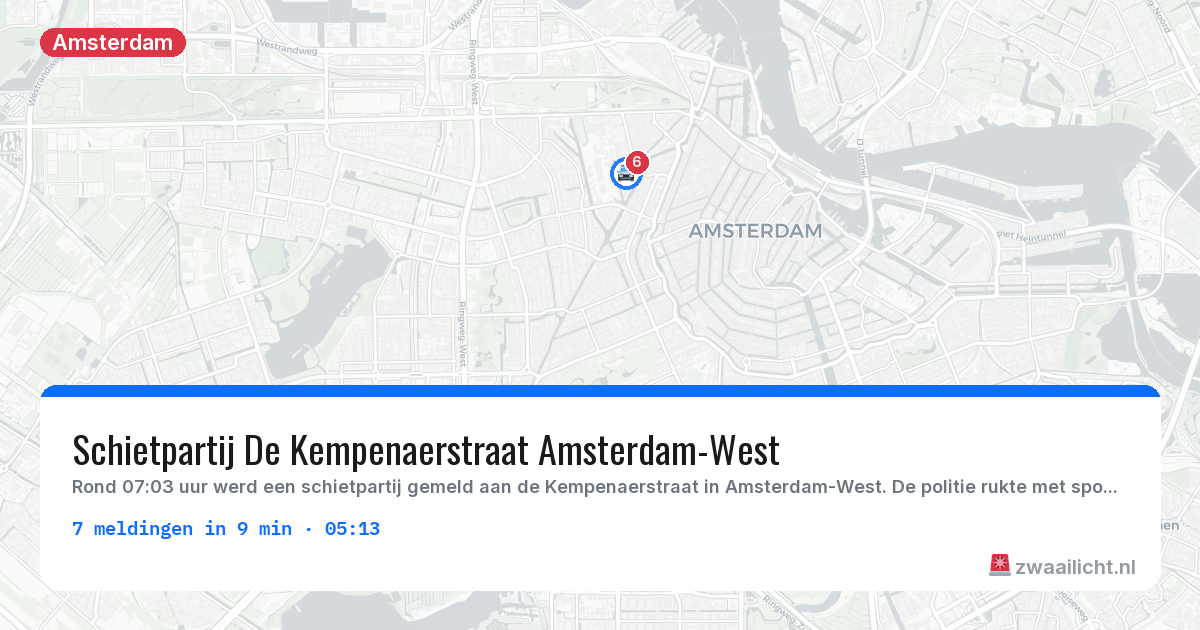 Kaart van de activiteitspiek bij Amsterdam