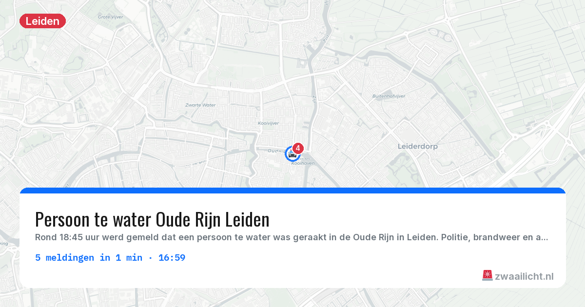 Kaart van de activiteitspiek bij Leiden
