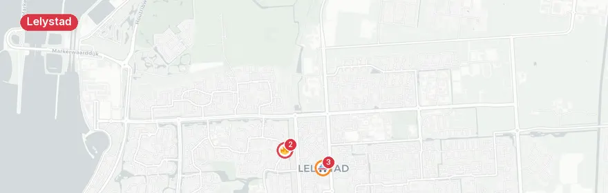 Kaart van Medisch incident Kempenaar, Lelystad