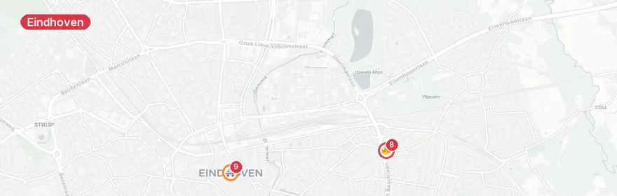 Kaart van Meerdere gewonden bij woningbrand Tongelresestraat Eindhoven