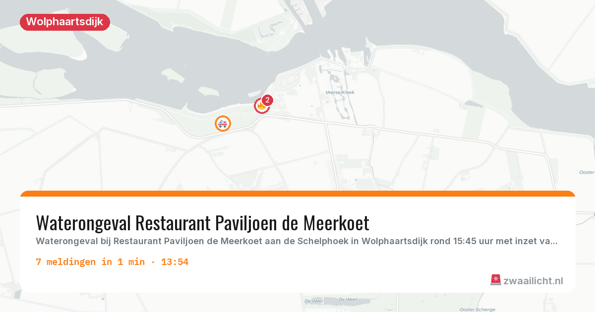 Kaart van de activiteitspiek bij Wolphaartsdijk