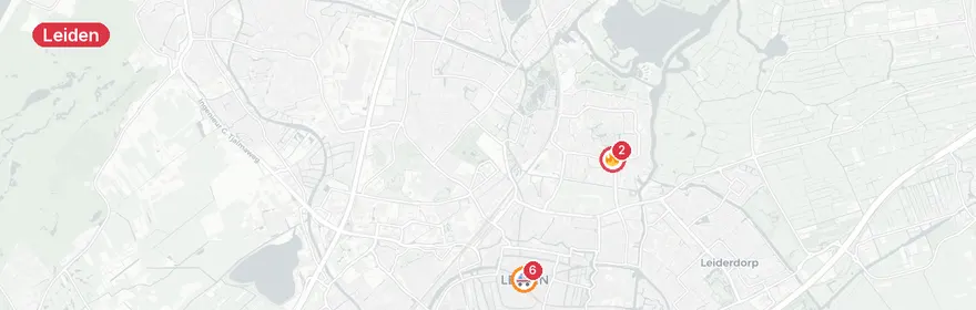 Kaart van Meerdere verkeersongevallen in Leiden