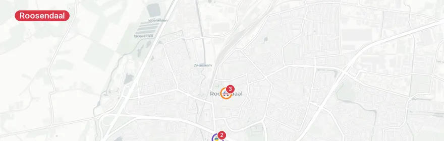 Kaart van Scooter-ongeluk President Kennedylaan Roosendaal