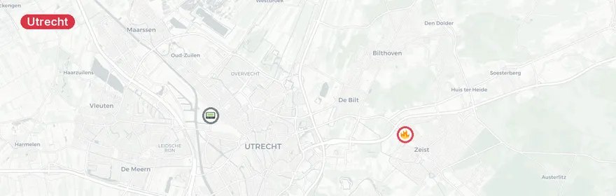 Kaart van Liftopsluiting en wateroverlast Zevenwouden Utrecht