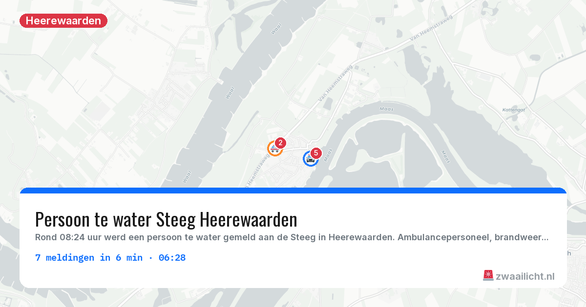 Kaart van de activiteitspiek bij Heerewaarden