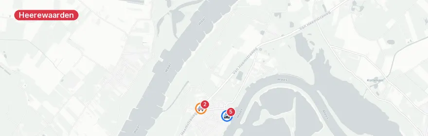 Kaart van Persoon te water Steeg Heerewaarden