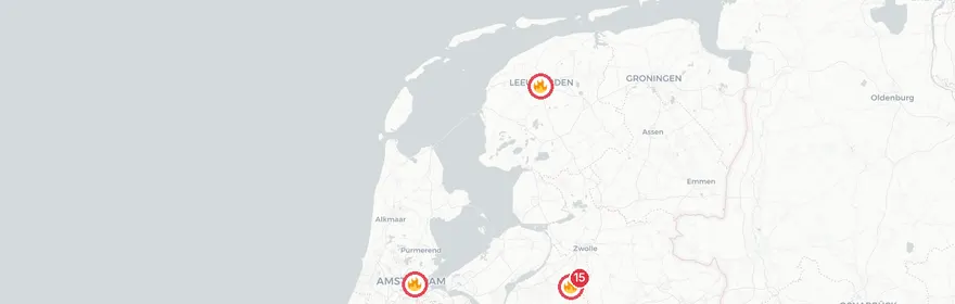 Kaart van Uitslaande stalbrand Oenerweg Epe