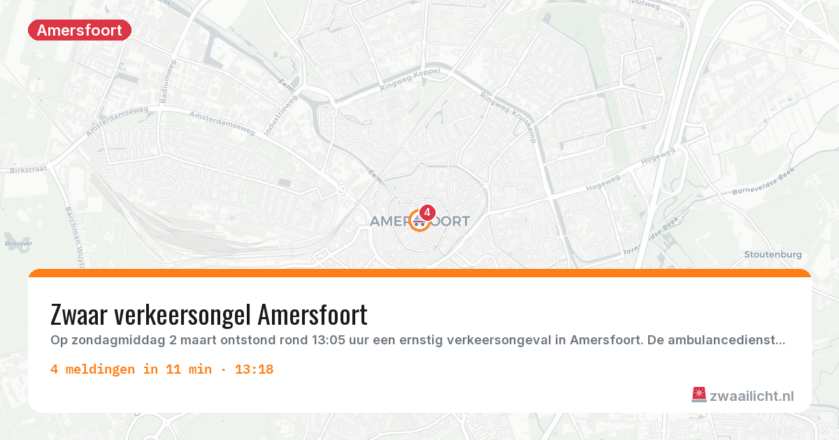 Kaart van de activiteitspiek bij Amersfoort