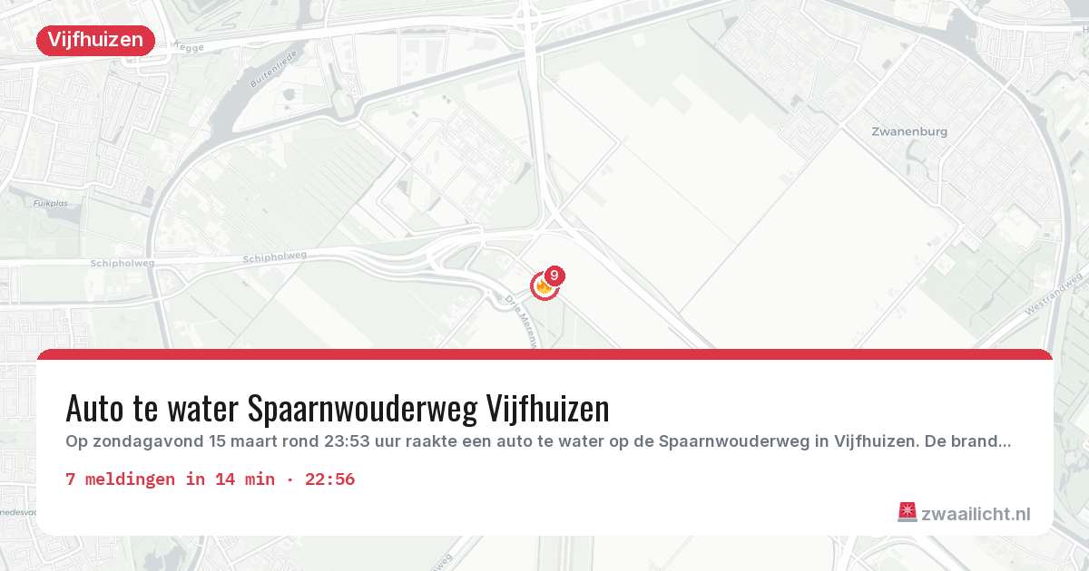 Kaart van de activiteitspiek bij Vijfhuizen