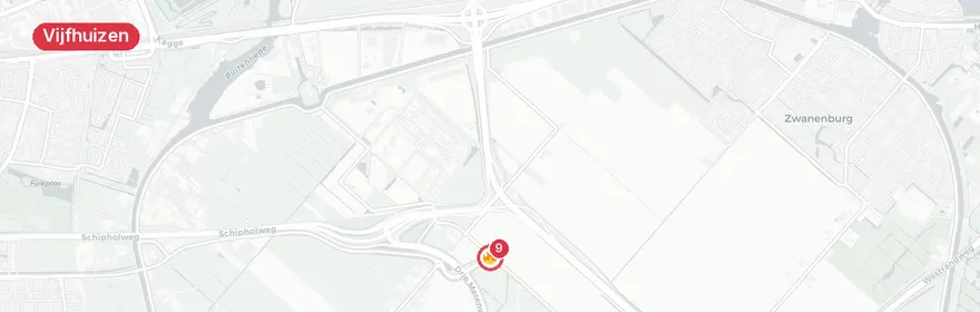 Kaart van Auto te water Spaarnwouderweg Vijfhuizen