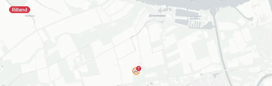 Kaart van Persoon te water A58 bij Rilland