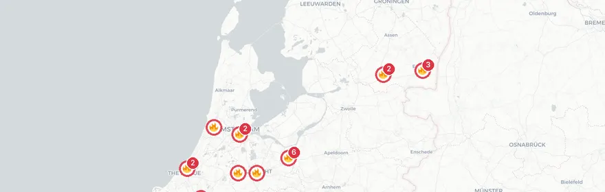 Kaart van Zeer grote brand Weldammerlaan Hoevelaken