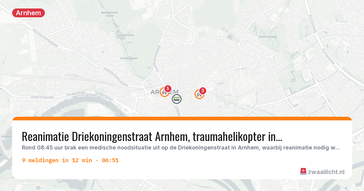 Kaart van de activiteitspiek bij Arnhem