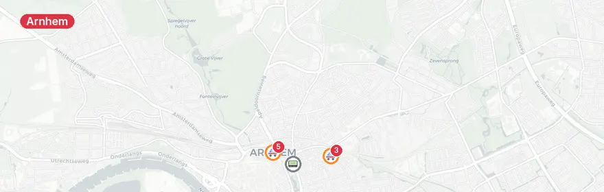 Kaart van Reanimatie Driekoningenstraat Arnhem, traumahelikopter in...