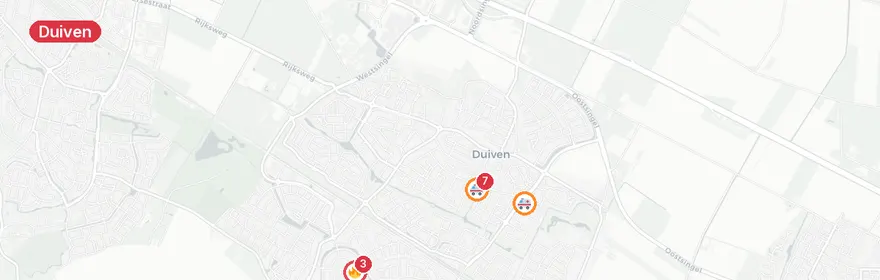 Kaart van Reanimatie Vlielandlaan Duiven, traumahelikopter ingezet