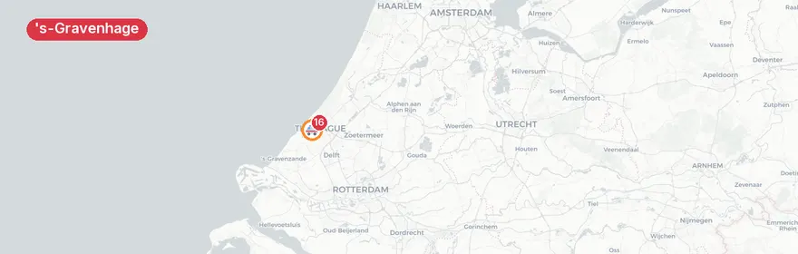 Kaart van Tramongeval Laan van Meerdervoort, Den Haag