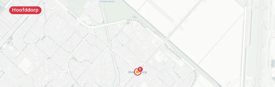 Kaart van Brandweerwagen botst met taxi bij spoedrit naar brand Hoo...