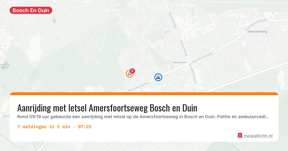 Kaart van de activiteitspiek bij Bosch En Duin