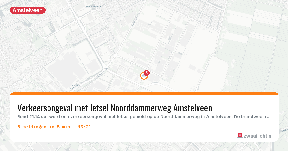 Kaart van de activiteitspiek bij Amstelveen