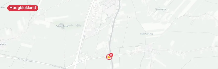 Kaart van Brand in bijgebouw Bazeldijk Hoogblokland