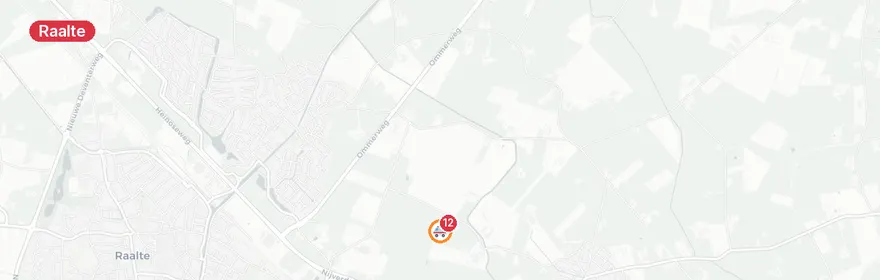 Kaart van Dodelijk verkeersongeval N348 Raalte
