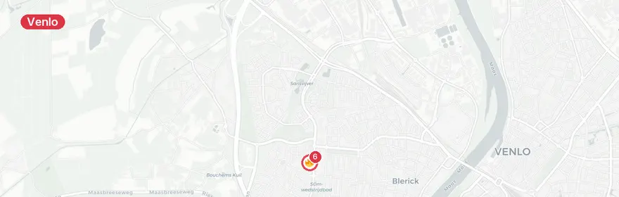 Kaart van Woningbrand Byronstraat Venlo