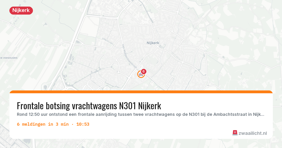 Kaart van de activiteitspiek bij Nijkerk