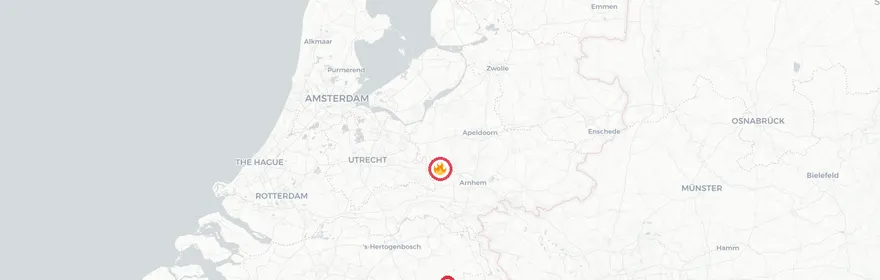Kaart van Industriebranden Helmond en Ede