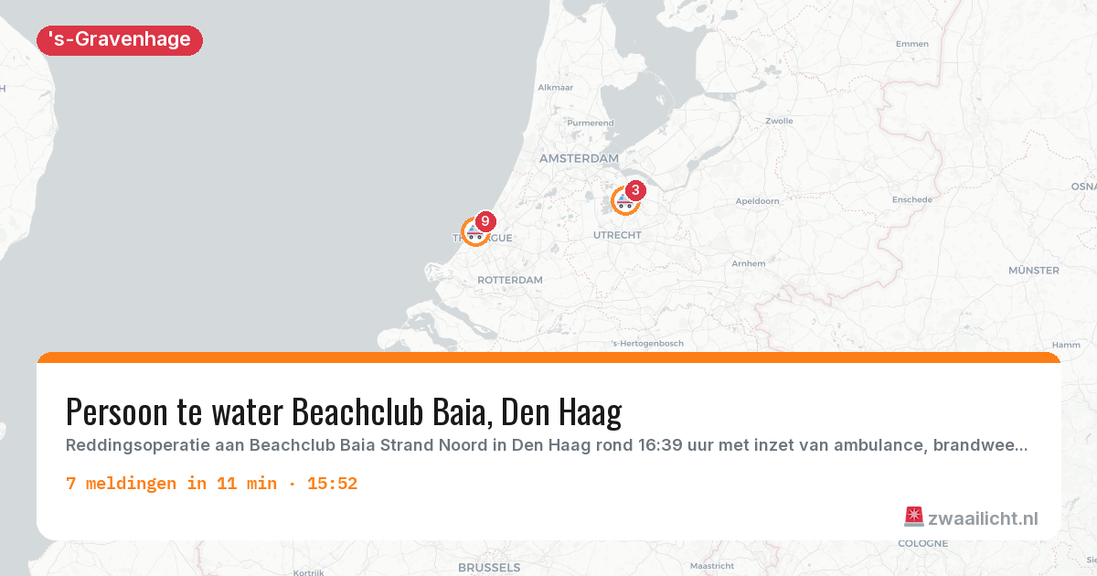 Kaart van de activiteitspiek bij 's-Gravenhage