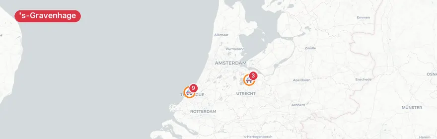 Kaart van Persoon te water Beachclub Baia, Den Haag