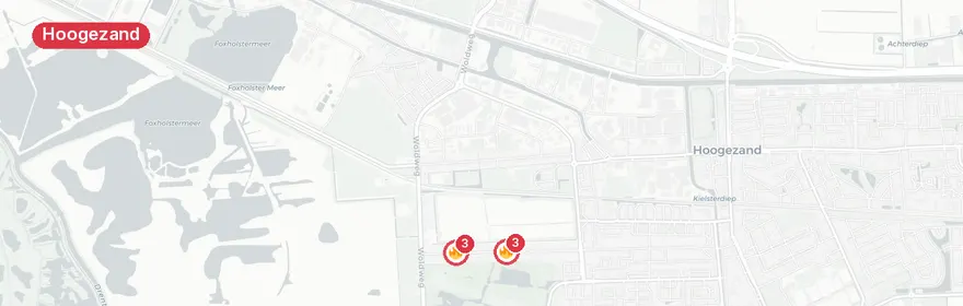 Kaart van Uitslaande brand Burg v Roijenstraat Hoogezand