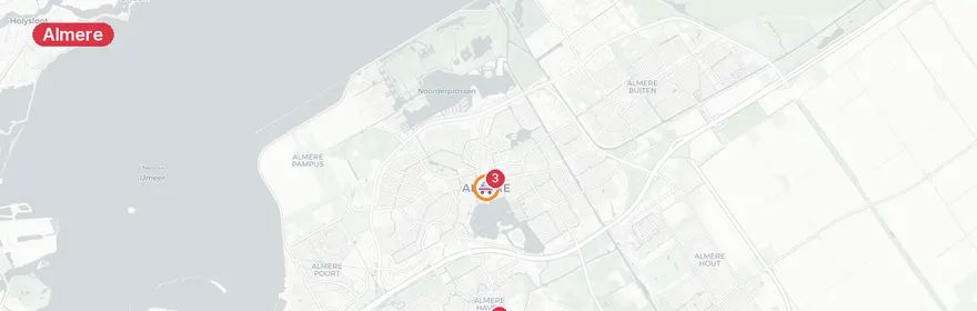 Kaart van Brand woonzorglocatie Kerkstraat Almere