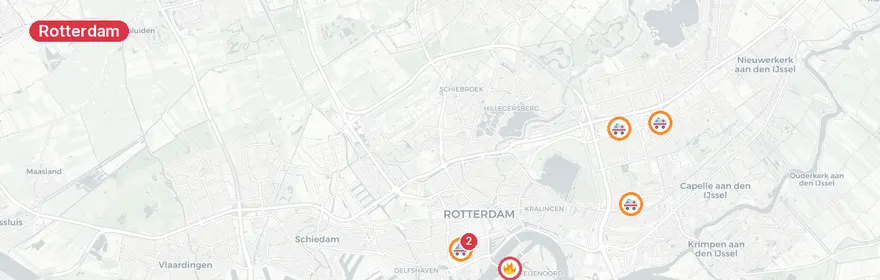 Kaart van Reanimatie Prattenburgplein Rotterdam, traumahelikopter i...