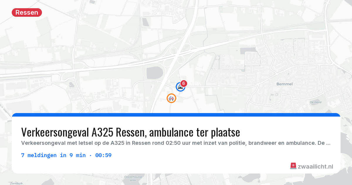 Kaart van de activiteitspiek bij Ressen