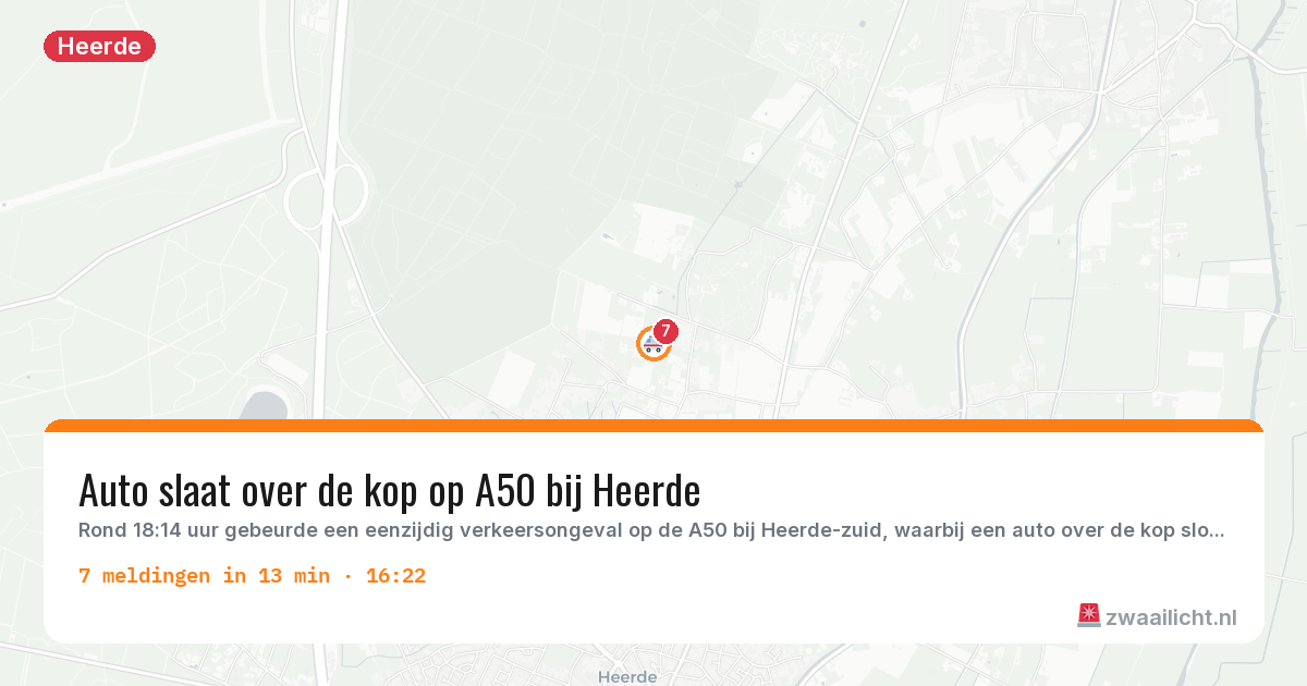 Kaart van de activiteitspiek bij Heerde