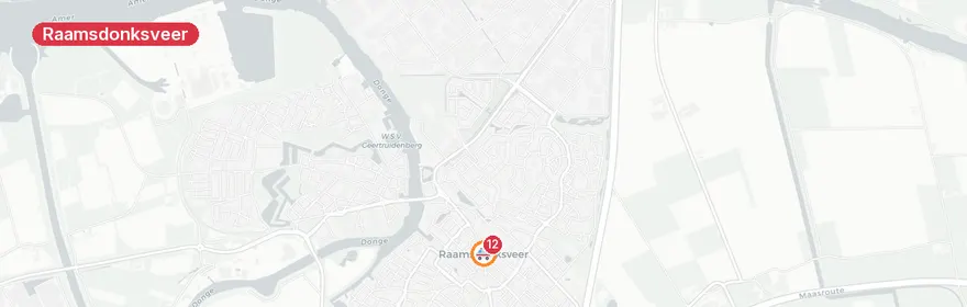 Kaart van Bestelbus botst op vrachtwagen A59 Raamsdonksveer