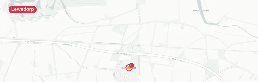 Kaart van Man (33) overleden bij eenzijdig ongeval Postweg Lewedorp