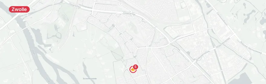 Kaart van Woningbrand Van Langelomarke Zwolle