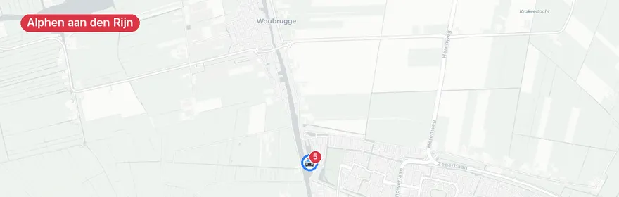 Kaart van Persoon te water Galjoen Alphen aan den Rijn