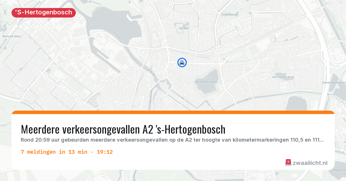 Kaart van de activiteitspiek bij 'S-Hertogenbosch