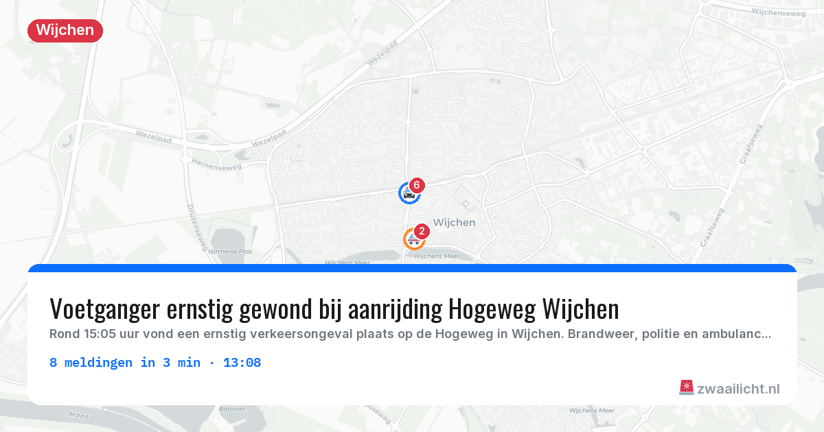 Kaart van de activiteitspiek bij Wijchen