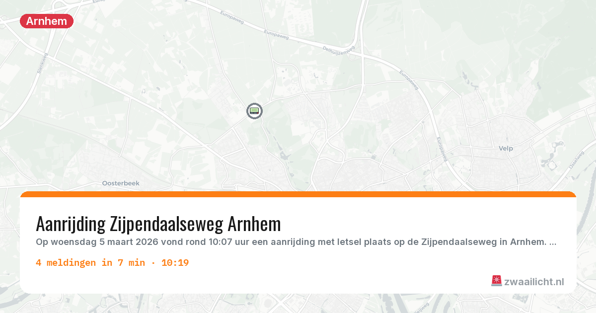 Kaart van de activiteitspiek bij Arnhem