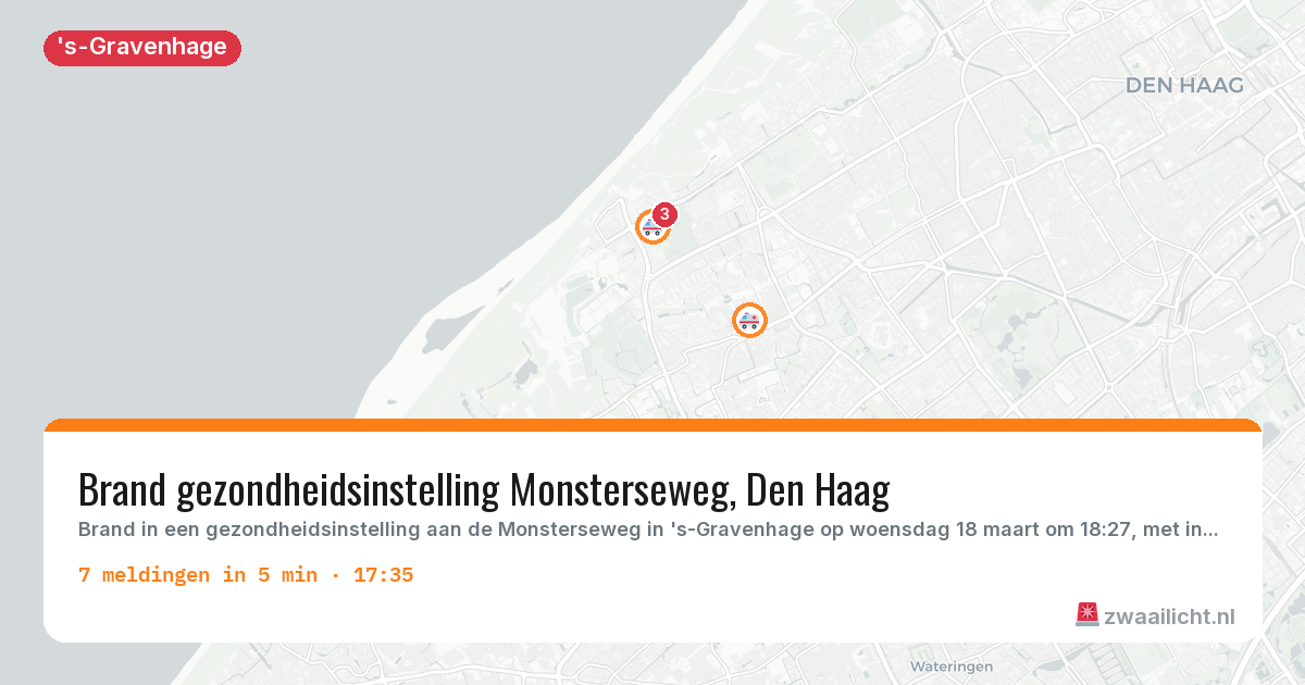 Kaart van de activiteitspiek bij 's-Gravenhage