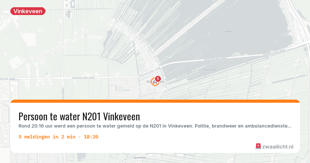 Kaart van de activiteitspiek bij Vinkeveen