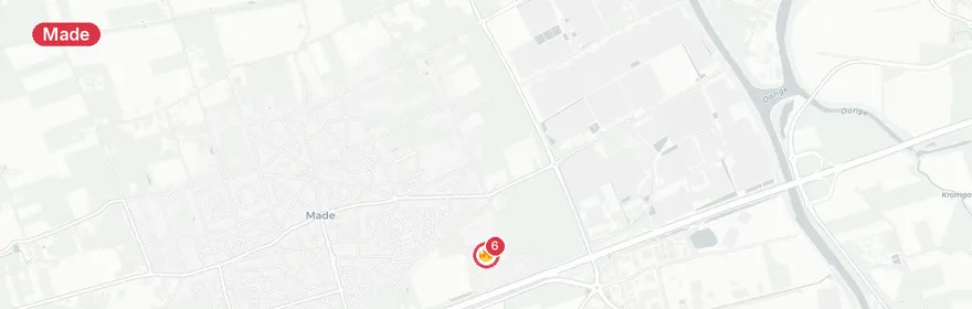 Kaart van Grote brand container Brieltjenspolder Made