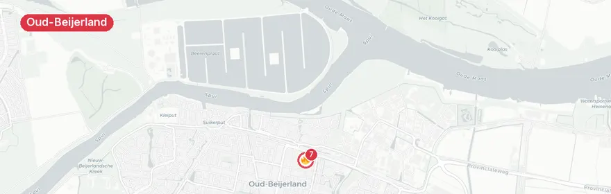 Kaart van Brand Jumbo-winkel Koninginneplein Oud-Beijerland