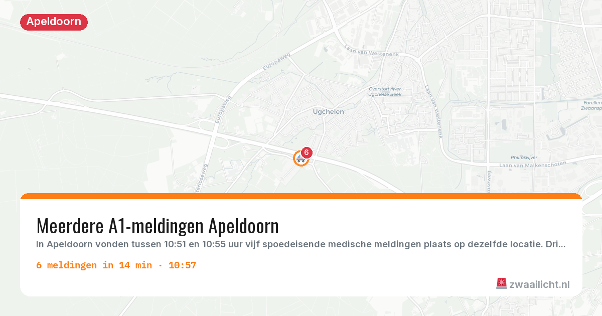 Kaart van de activiteitspiek bij Apeldoorn