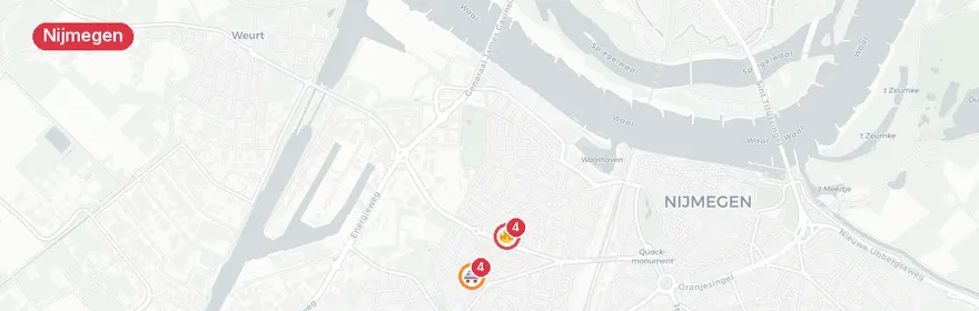 Kaart van Woningbrand IJsvogelpassage Nijmegen